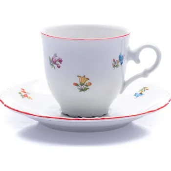 Thun Rulak Zettlitz Ophelia, šálek a podšálek, 190 ml, házenka s červeným proužkem, Thun RZ