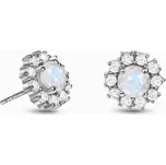 Royal Fashion stříbrné peckové náušnice GU-DR23079E-SILVER-MOONSTONE-TOPAZ