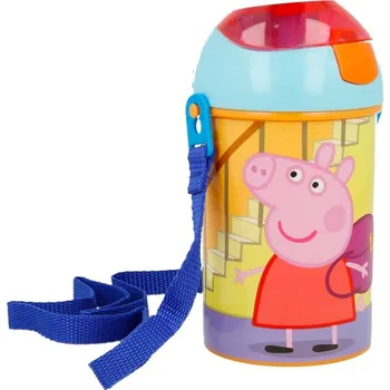 Láhev STOR Láhev na pití Prasátko Peppa Pop up 450ml