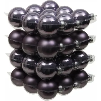 Vánoční dekorace Skleněné baňky ojíněný šeřík 4 cm, sada 36 ks