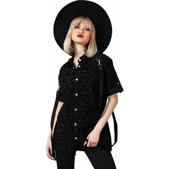 Pánská košile košile unisex KILLSTAR - Mad Paw Leopard - Black - XS