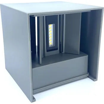 Nástěnné svítidlo LED nástěnné svítidlo LEDOM 2x3W, 450lm, IP54, šedé Teplá bílá [478160]