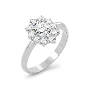 Prsten SOLUNA Luxusní zlatý prsten se zirkony SNOWFLAKE bílé zlato VELIKOST: 48 - 15,3 mm