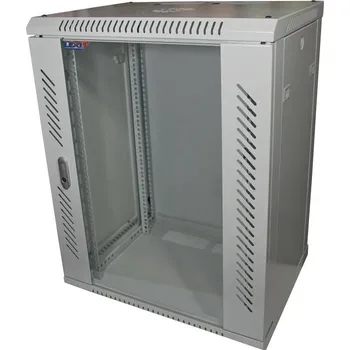 Rozvaděč LEXI-Net 19" nástěnný rozvaděč 15U 600x450, nosnost 60 kg, skleněné dveře, rozložený, šedý