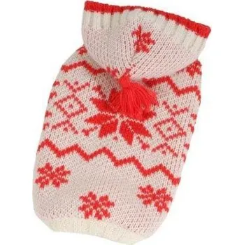 Obleček pro psa Svetr Norsko s kapucí - bílá/červená varianta S