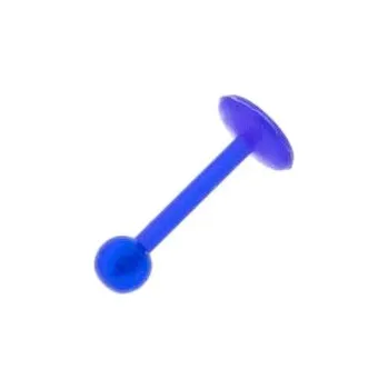 Piercing Silikonový piercing Piranha Labret 1,6 x 10mm - modrý - 5ks