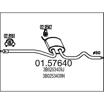Auto-moto Střední tlumič výfuku MTS 01.57640