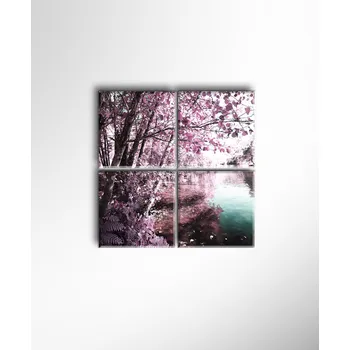 Obraz Malvis ® Obraz Jarní řeka ROZMĚR (šířka x výška): čtyřdílný čtverec 80x80 cm