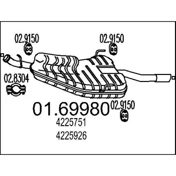 Auto-moto Zadní tlumič výfuku MTS 01.69980