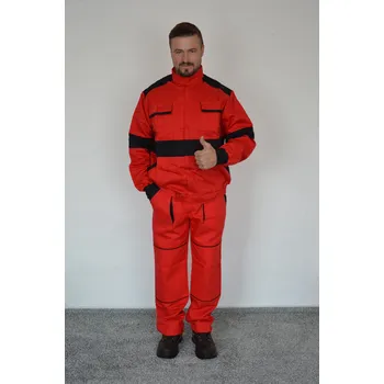 montérky PALIČKA s.r.o. MAREK komplet (kalhoty do pasu + blůza) Barva: červeno-černá, Velikost pánských oděvů: 56