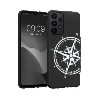 Pouzdro na mobilní telefon Pouzdro s designem kompas pro Samsung Galaxy A23 5G - černá