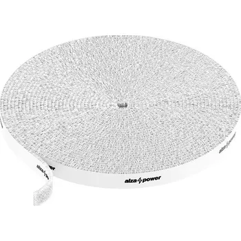 kabelová chránička AlzaPower VelcroStrap+ Roll 10m bílá