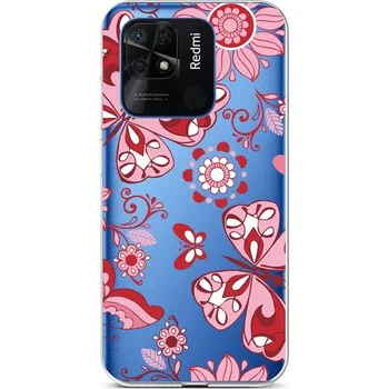 Pouzdro na mobilní telefon Kryt Xiaomi Redmi 10C Pink Butterfly (obal neboli pouzdro na Xiaomi Redmi 10C)