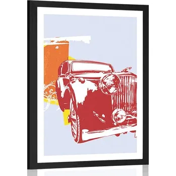 Plakát Dovido Plakát s paspartou retro auto s abstrakcí
