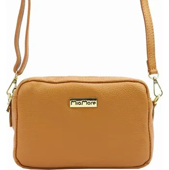 Kabelka Kožená kabelka MiaMore 01-027 DOLLARO - camel