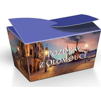 Bonboniéra Selllot, s.r.o., K Hájům 34, 155 00 Praha 5 - Vyrobeno v Itálii Pralinky z mléčné čokolády s oříškovým krémem 28g - Pozdrav z Olomouce v noci