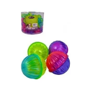 Hračka pro kočku Dvoubarevné kuličky s rolničkou - 4 cm