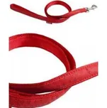 Papillon extra velké vodítko 1,2 m kožené - červené