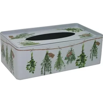 Úložný box Plechová krabička na tissue Bylinky New