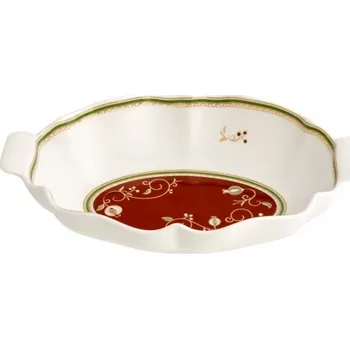 Mísa ovál 24,5cm Tempo di Festa BRANDANI (barva - porcelán, bílá/červená/zlatá)