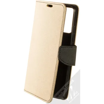 Pouzdro na mobilní telefon 1Mcz Fancy Book flipové pouzdro pro Xiaomi Redmi 10A zlatá černá (gold black)