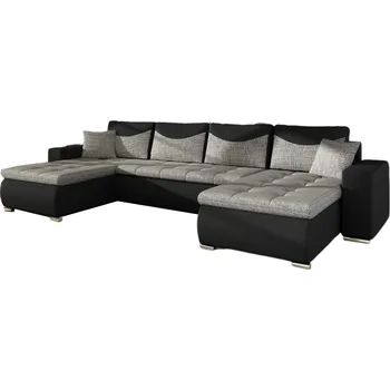 Sedací souprava Rozkládací rohová sedačka DANIELA U II šedá melír / černá