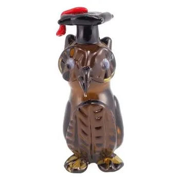 Gadget Skleněná sovička od českých sklářů, Barva střapce 700 - královská modrá, Nápis česky