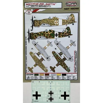 Plastikový model 1/48 Decals MC.200 Saetta Luftwaffe Service Part 1