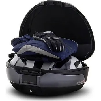 Motodoplněk Shad Vrchní kufr na motorku SH48 Tmavě šedý with backrest, carbon cover and PREMIUN SMART lock