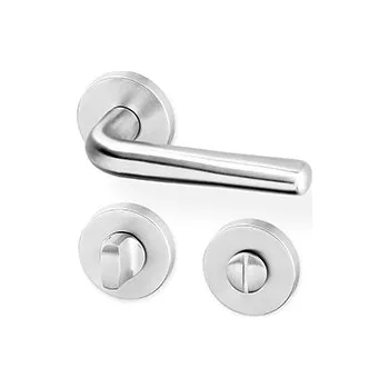 Dveřní kování AC-T SERVIS Dveřní klika SIRA nerez SlideBloc - kulatá rozeta Provedení kliky: vč. rozety WC, Mechanizmus rozety: SlideBloc