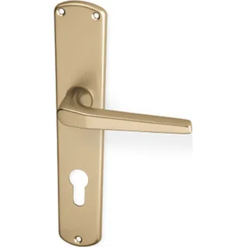 Dveřní kování AC-T SERVIS Dveřní klika MONTE bronz - hranaté štítové kování 72 mm Provedení štítu: PZ - fabkový klíč