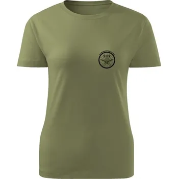 Dámské tričko 74. mechanizovaný prapor - simple - olivová