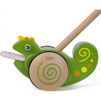Dřevěná hračka Classic World Dřevěná hračka na vodící tyči – Chameleon
