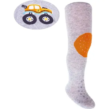 Yo dětské protiskluzové punčocháče pro zdravé lezení a první krůčky - chlapecké - šedé-offroad, velikost: 68-74