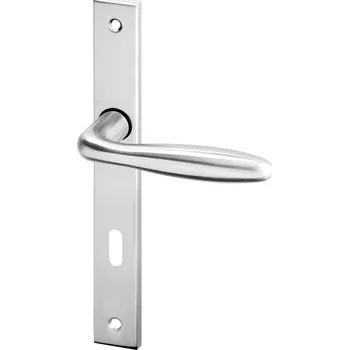 Dveřní kování AC-T SERVIS Dveřní klika Cina nerez - úzké hranaté štítové kování 90 mm Provedení štítu: Koule/klika - levá