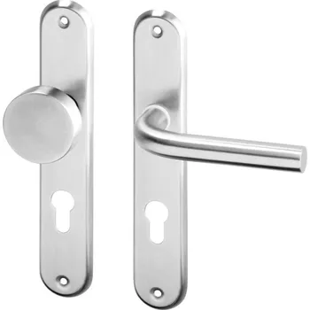 Dveřní kování AC-T SERVIS Dveřní klika LIDA nerez - oválné štítové kování 72 mm Provedení štítu: Koule/klika - pravá