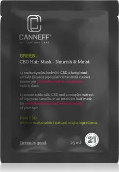 Vlasová regenerace Canneff Green CBD Hair Mask regenerační a hydratační maska na vlasy 25 ml