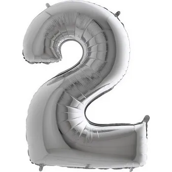 Grabo Fóliový balónek 102 cm číslice 2 - barevné varianty Barva: Stříbrná