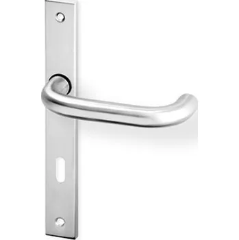 Dveřní kování AC-T SERVIS Dveřní klika UNA nerez - úzké hranaté štítové kování 72 mm Provedení štítu: PZ - fabkový klíč