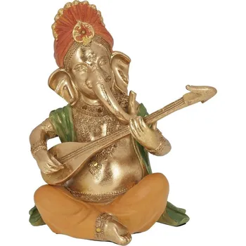 Soška Ganesh resin hudebník 27 cm sitár