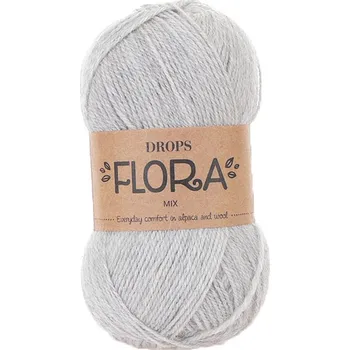 Příze Příze DROPS Flora mix 03 - světlá šedá