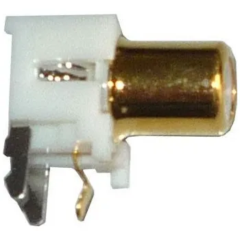 Elektrický konektor CINCH zdířka do DPS úhlová bílá zlacená