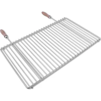 DEOS Nerezový grilovací rošt s nastavitelnou šířkou 60-70×37cm s rukojetí