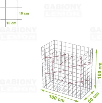 Plot Gabionový koš 100 x 50 x 100 cm oko 10 x 10 cm, bez vrchní sítě