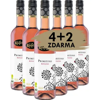 Víno Käfer Primitivo ROSATO BIO Vegan Puglia, 4+2 zdarma, 6x0,75l