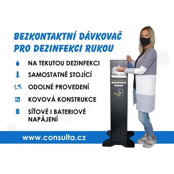 Dávkovač mýdla Consulta Dávkovač dezinfekce, bezdotykový, volně stojící HES-DD-BS1