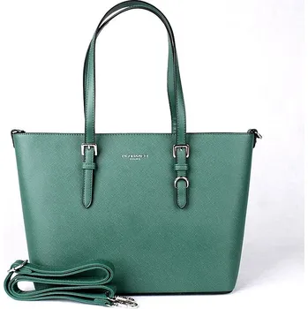 Kabelka Velká pevná kabelka na rameno FLORA&CO F9126 tmavězelená