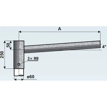 Venkovní osvětlení UD 1/60 - 1000 výložník rovný AMAKO 0511000060