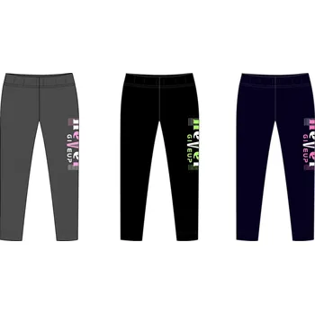 SEZON DÍVČÍ LEGÍNY ZATEPLENÉ "NEVER" Barva: šedá/růžové detaily, Velikost: 164