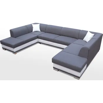 Sedací souprava Rozkládací sedačka DARCO U šedá / bílá